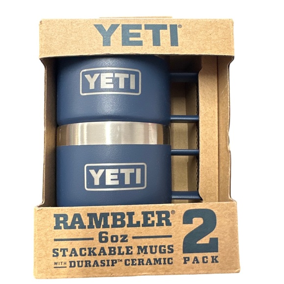 YETI Rambler 6oz Stackable Mugs 2 Pack “Navy” NIB - Picture 2 of 6